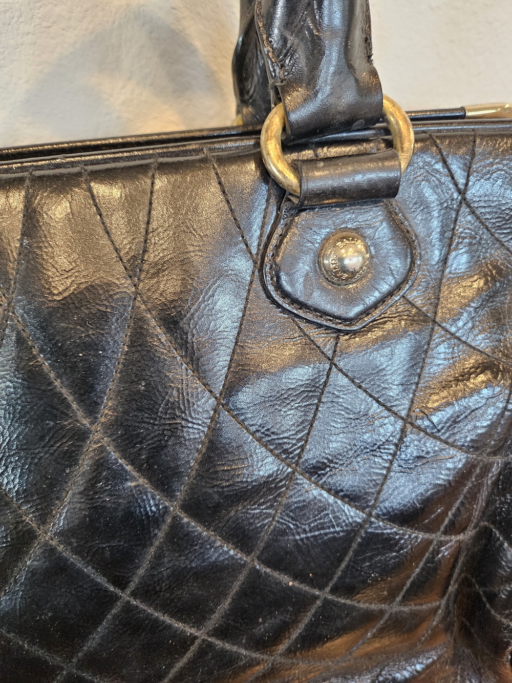 Bally Vintage Quilted Patent Leather Doctor/Satchel Bag. - Picture 3 of 13